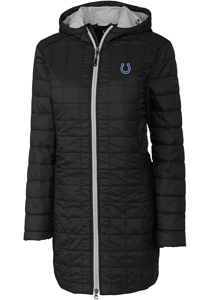 Cutter and Buck Indianapolis Colts Womens Black Rainier PrimaLoft Long Filled Jacket