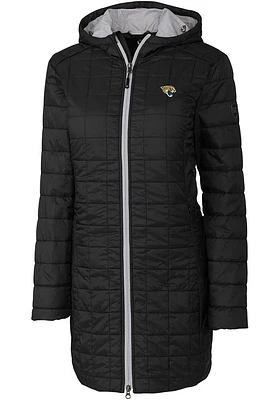 Cutter and Buck Jacksonville Jaguars Womens Black Rainier PrimaLoft Long Filled Jacket