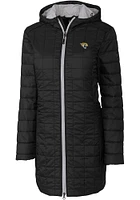 Cutter and Buck Jacksonville Jaguars Womens Black Rainier PrimaLoft Long Filled Jacket