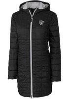 Cutter and Buck Las Vegas Raiders Womens Black Rainier PrimaLoft Long Filled Jacket