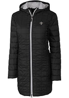 Cutter and Buck New Orleans Saints Womens Black Rainier PrimaLoft Long Filled Jacket