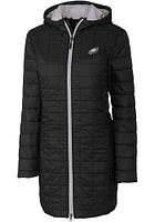Cutter and Buck Philadelphia Eagles Womens Black Rainier PrimaLoft Long Filled Jacket