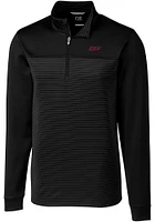Cutter and Buck Eastern Kentucky Colonels Mens Black Traverse Stripe Stretch Big Tall Qtr Zip