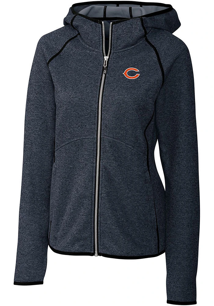 Cutter and Buck Chicago Bears Womens Navy Blue Mainsail Medium Weight Jacket