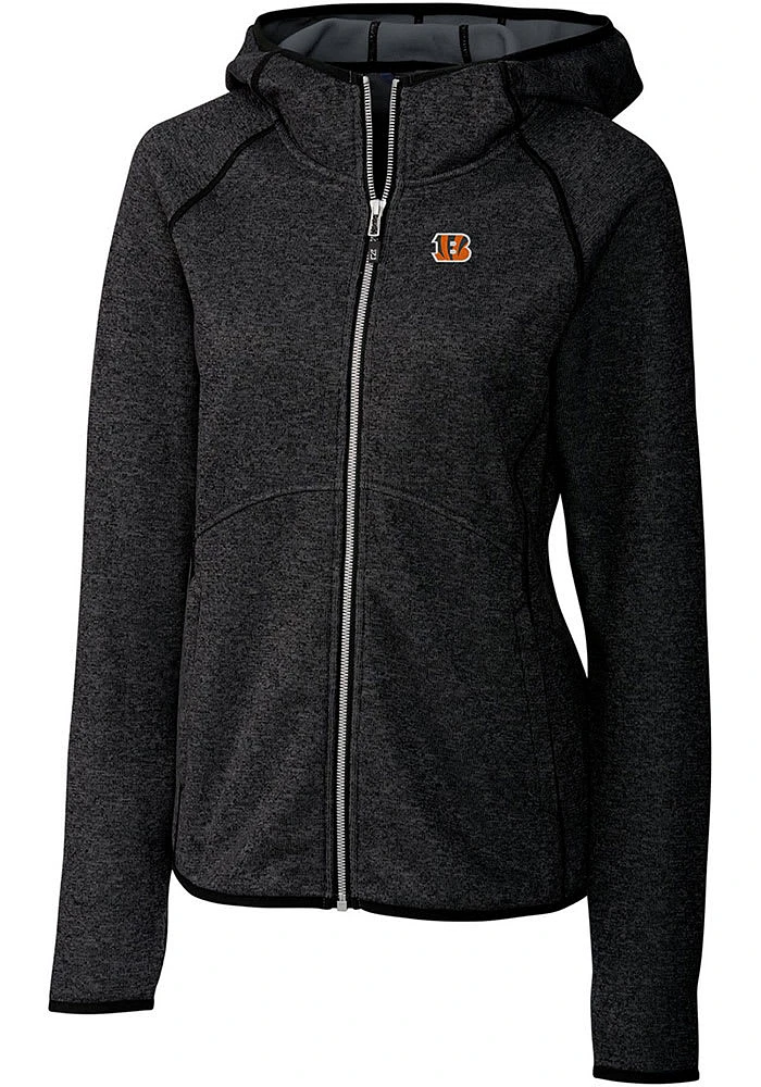 Cutter and Buck Cincinnati Bengals Womens Charcoal Mainsail Medium Weight Jacket