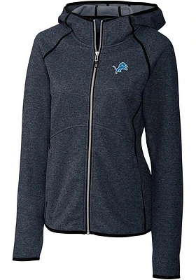 Cutter and Buck Detroit Lions Womens Navy Blue Mainsail Medium Weight Jacket