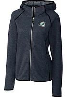 Cutter and Buck Miami Dolphins Womens Navy Blue Mainsail Medium Weight Jacket