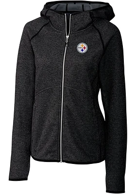 Cutter and Buck Pittsburgh Steelers Womens Charcoal Mainsail Medium Weight Jacket
