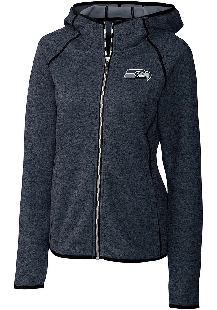 Cutter and Buck Seattle Seahawks Womens Navy Blue Mainsail Medium Weight Jacket