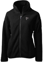 Cutter and Buck Atlanta Falcons Womens Black Cascade Sherpa Long Sleeve Full Zip Jacket