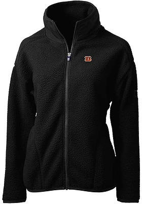 Cutter and Buck Cincinnati Bengals Womens Cascade Sherpa Long Sleeve Full Zip Jacket