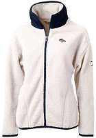 Cutter and Buck Denver Broncos Womens White Cascade Sherpa Long Sleeve Full Zip Jacket