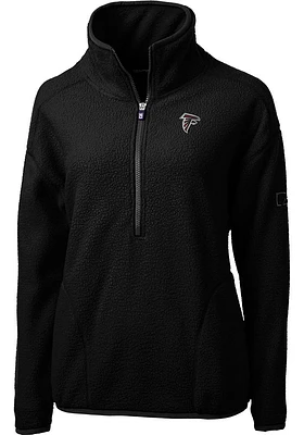 Cutter and Buck Atlanta Falcons Womens Black Cascade Sherpa Qtr Zip