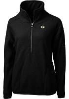Cutter and Buck Green Bay Packers Womens Black Cascade Sherpa Qtr Zip