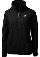 Cutter and Buck Philadelphia Eagles Womens Black Cascade Sherpa Qtr Zip