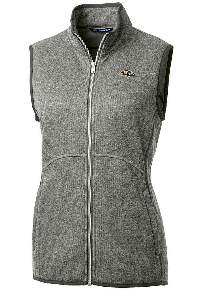 Cutter and Buck Baltimore Ravens Womens Grey Mainsail Vest