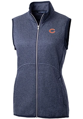 Cutter and Buck Chicago Bears Womens Navy Blue Mainsail Vest