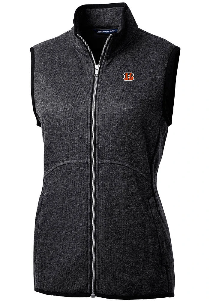 Cutter and Buck Cincinnati Bengals Womens Charcoal Mainsail Vest