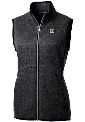 Cutter and Buck Cincinnati Bengals Womens Charcoal Mainsail Vest