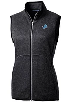 Cutter and Buck Detroit Lions Womens Charcoal Mainsail Vest