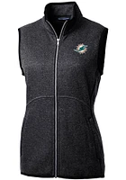 Cutter and Buck Miami Dolphins Womens Charcoal Mainsail Vest