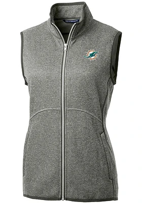 Cutter and Buck Miami Dolphins Womens Grey Mainsail Vest