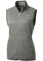 Cutter and Buck Miami Dolphins Womens Grey Mainsail Vest