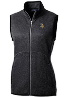 Cutter and Buck Minnesota Vikings Womens Charcoal Mainsail Vest