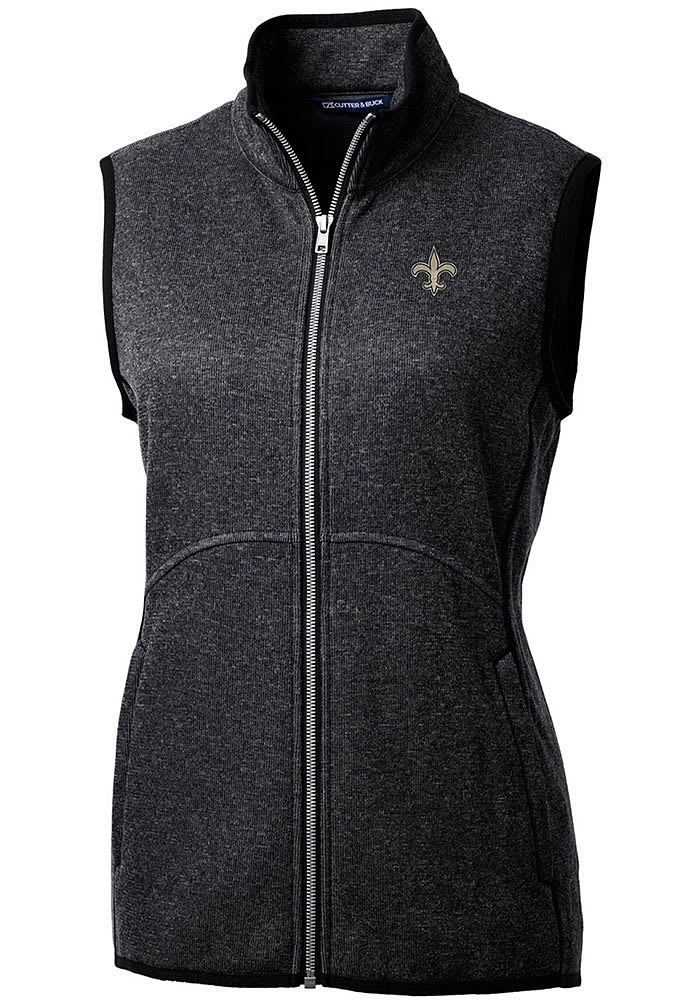 Cutter and Buck New Orleans Saints Womens Charcoal Mainsail Vest