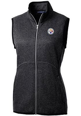 Cutter and Buck Pittsburgh Steelers Womens Charcoal Mainsail Vest