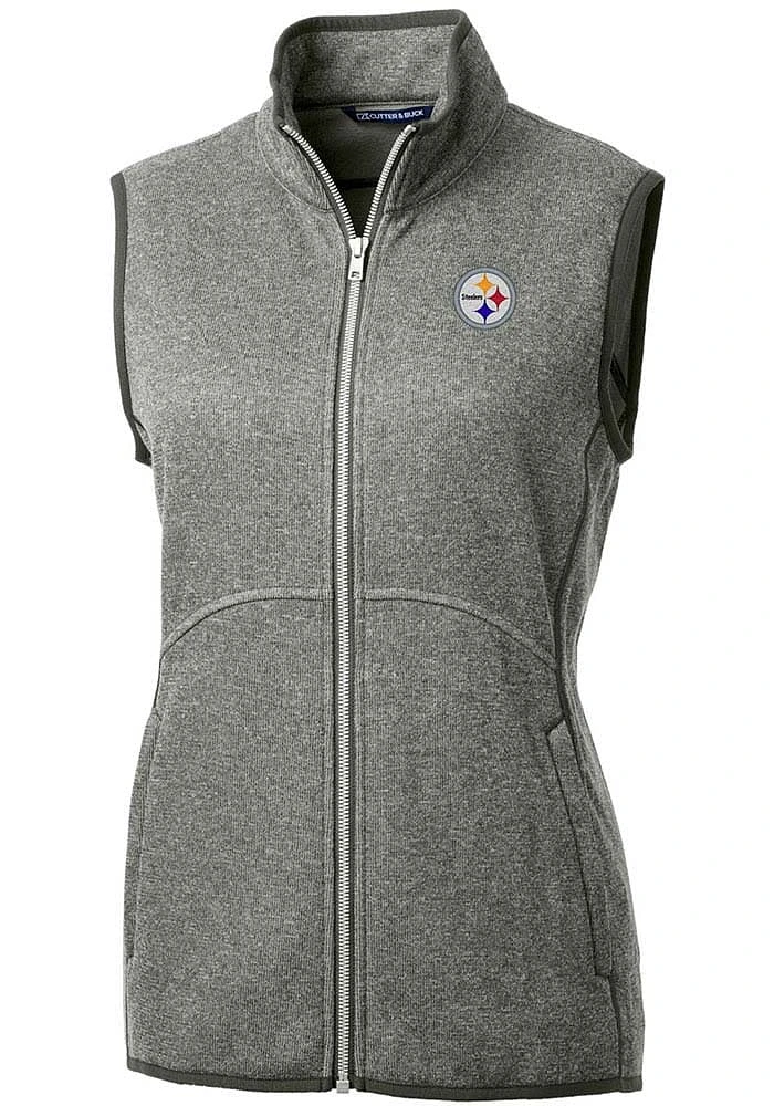 Cutter and Buck Pittsburgh Steelers Womens Grey Mainsail Vest