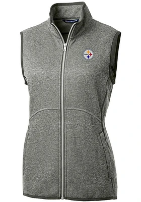 Cutter and Buck Pittsburgh Steelers Womens Grey Mainsail Vest