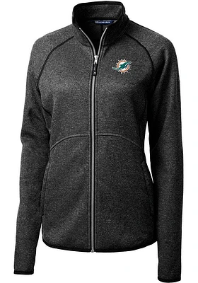 Cutter and Buck Miami Dolphins Womens Charcoal Mainsail Light Weight Jacket