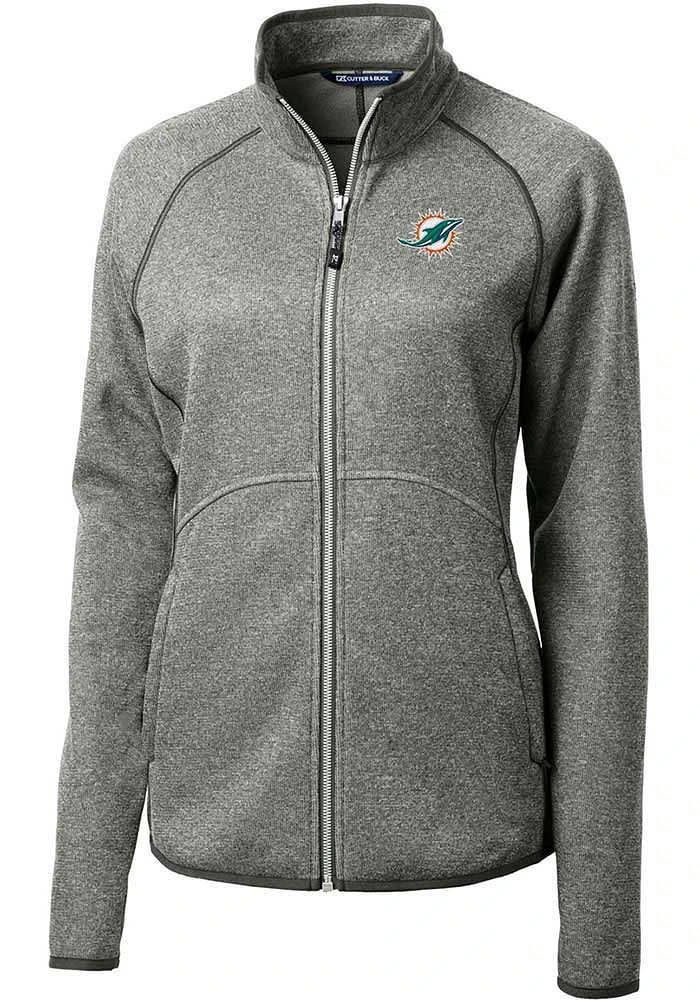 Cutter and Buck Miami Dolphins Womens Grey Mainsail Light Weight Jacket