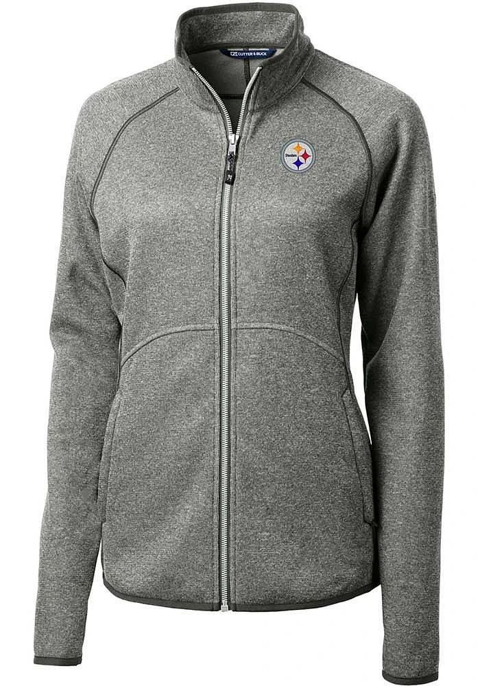 Cutter and Buck Pittsburgh Steelers Womens Grey Mainsail Light Weight Jacket