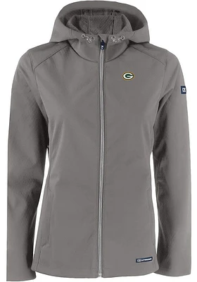 Cutter and Buck Green Bay Packers Womens Grey Evoke Light Weight Jacket