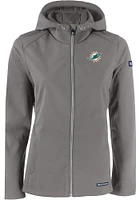 Cutter and Buck Miami Dolphins Womens Grey Evoke Light Weight Jacket