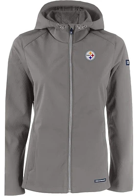 Cutter and Buck Pittsburgh Steelers Womens Grey Evoke Light Weight Jacket