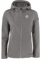 Cutter and Buck Pittsburgh Steelers Womens Grey Evoke Light Weight Jacket