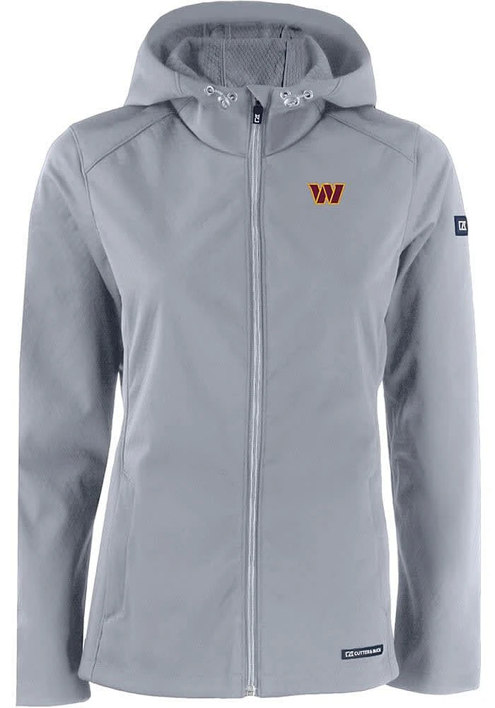 Cutter and Buck Washington Commanders Womens Charcoal Evoke Light Weight Jacket
