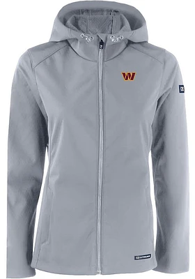 Cutter and Buck Washington Commanders Womens Charcoal Evoke Light Weight Jacket