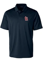 Cutter and Buck St Louis Cardinals Mens Navy Blue Prospect Textured Short Sleeve Polo