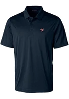 Cutter and Buck Washington Nationals Mens Navy Blue Prospect Textured Short Sleeve Polo