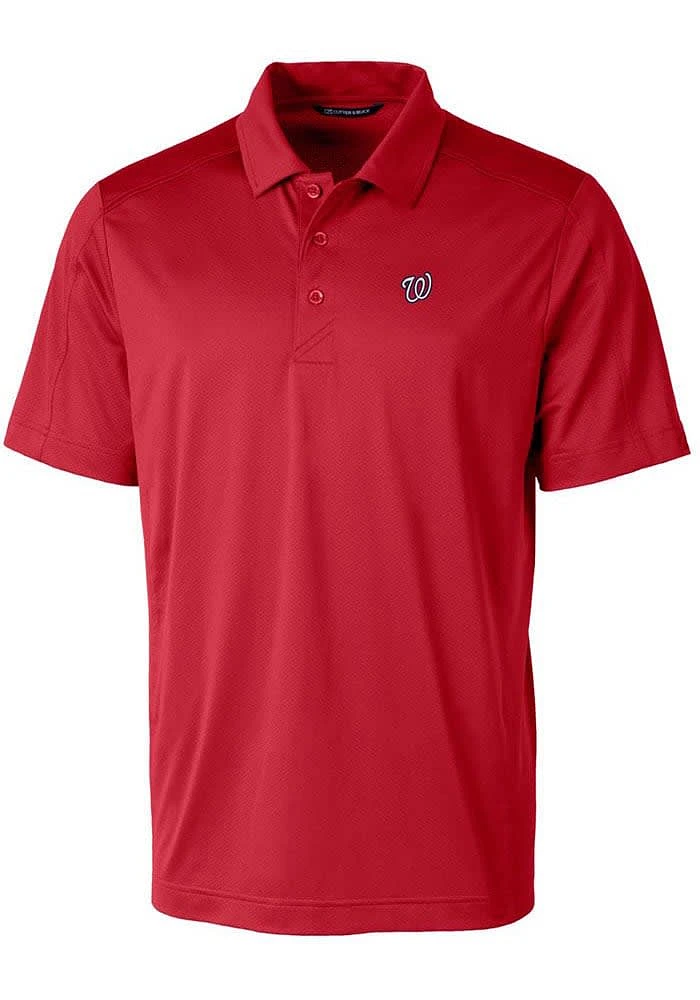Cutter and Buck Washington Nationals Mens Prospect Textured Short Sleeve Polo