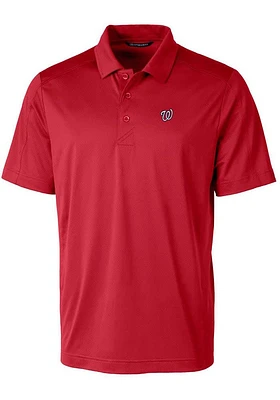 Cutter and Buck Washington Nationals Mens Prospect Textured Short Sleeve Polo