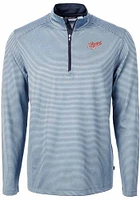 Cutter and Buck Dayton Flyers Mens Light Blue Virtue Eco Pique Vault Big Tall Qtr Zip