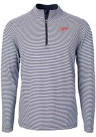 Cutter and Buck Dayton Flyers Mens Navy Blue Vault Virtue Eco Pique Stripe Big Tall 1/4 Zip ..