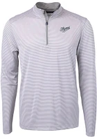 Cutter and Buck Dayton Flyers Mens Grey Vault Virtue Eco Pique Stripe Big Tall 1/4 Zip Pullo..