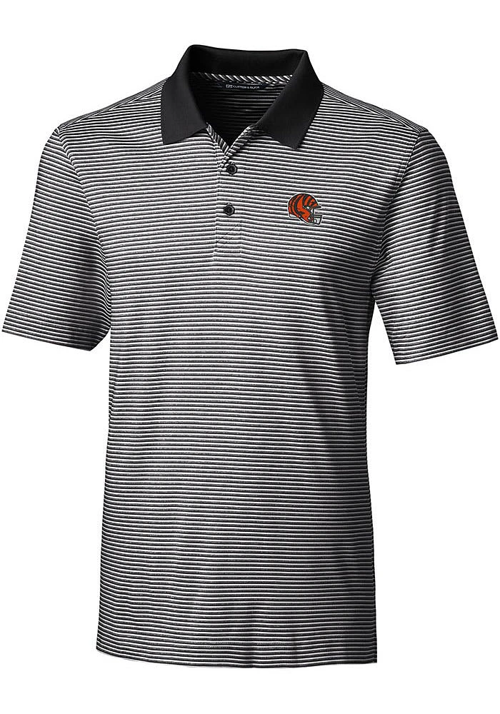 Cutter and Buck Cincinnati Bengals Helmet Forge Tonal Stripe Big Tall Polo