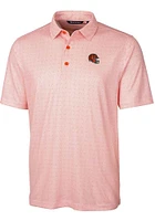 Cutter and Buck Cincinnati Bengals Orange Helmet Pike Double Dot Big Tall Polo